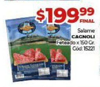 Diarco Cagnoli Salame Feteado x 150 Gr oferta