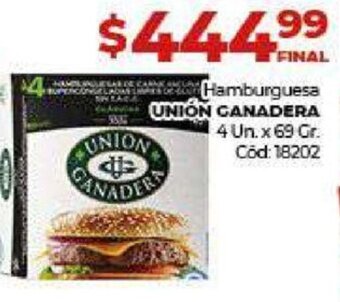 Unión Ganadera Hamburguesa 4 Un x 69 Gr.