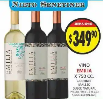 Supermercados Becerra Vino Emilia x750 cc oferta