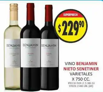 Supermercados Becerra Vino Benjamin Nieto Senetiner x750 cc oferta