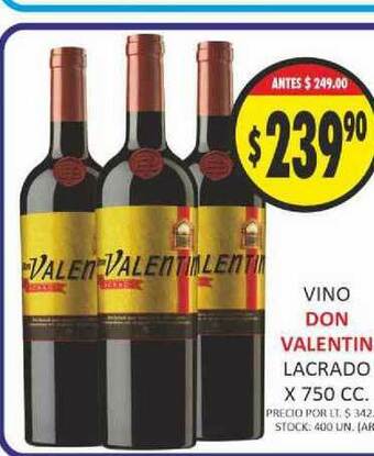 Supermercados Becerra Vino Don Valentin Lacrado x750 cc oferta