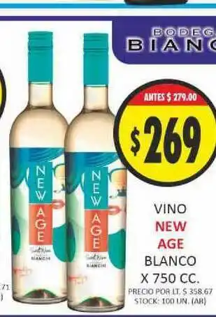 Supermercados Becerra Vino New Age Blanco x750 cc oferta