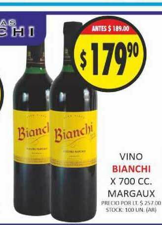Supermercados Becerra Vino Bianchi x700 cc oferta