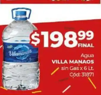 Diarco Villa Manaos Agua sin Gas x 6 Lt oferta