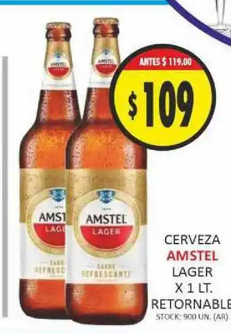 Supermercados Becerra Cerveza Amstel Lager x1 lt oferta