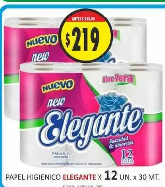 Supermercados Becerra Papel Higienico Elegante x 12 un x 30 mt oferta