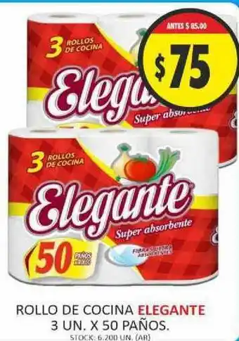 Supermercados Becerra Rollo De Cocina Elegante 3 UN. x50 paños oferta