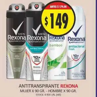 Antitranspirante Rexona Mujer - Hombre x90 gr