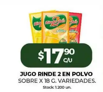 Super MAMI Jugo Rinde 2 En Polvo x18 g oferta