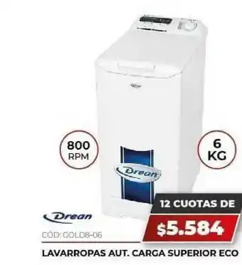 Novogar Drean Lavarropas Aut. Carga Superior Eco 6 kg oferta