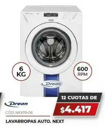 Novogar Dran Lavarropas Auto. Next 6 kg 600 rpm oferta