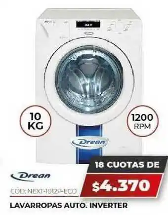 Novogar Drean Lavarropas Auto. Inverter 10 kg 1200 rpm oferta