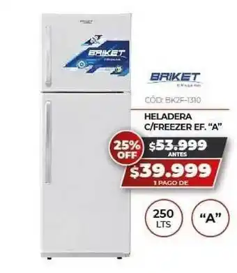 Novogar Briket Heladera C-Freezer EF. 250 lts oferta