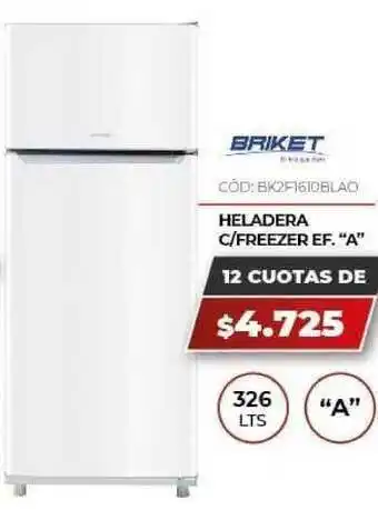 Novogar Briket Heladera C-Freezer EF. 326 lts oferta
