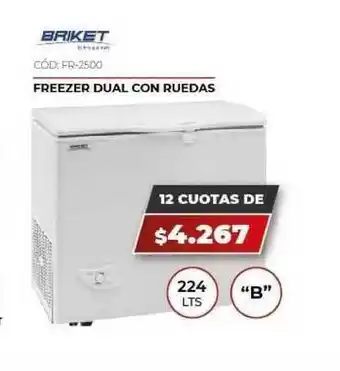 Briket Freezer Dual Con Ruedas 224 LTS