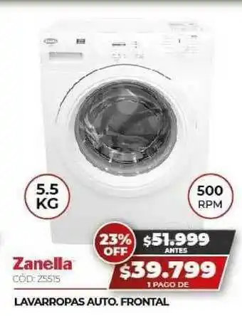 Novogar Zanella Lavarropas Auto. Frontal 5.5kg 500RPM oferta