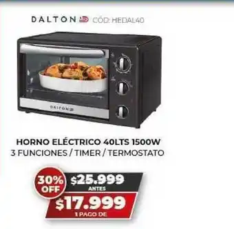 Novogar Dalton Horno Eléctrico 40LTS 1500W oferta