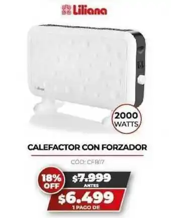 Novogar Liliana Calefactor Con Forzador 2000watts oferta