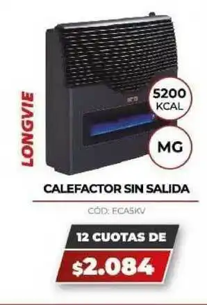 Novogar Longvie Calefactor Sin Salida 5200kcal oferta
