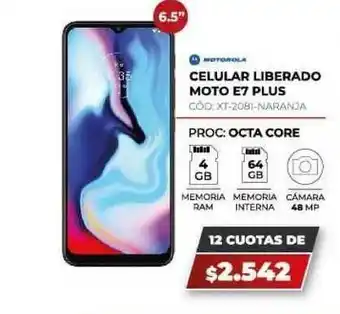 Novogar Motorola Celular Liberado Moto E7 Plus oferta