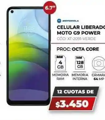 Motorola Celular Liberado Moto G9 Power