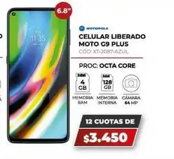 Novogar Motorola Celular Liberado Moto G9 Plus oferta