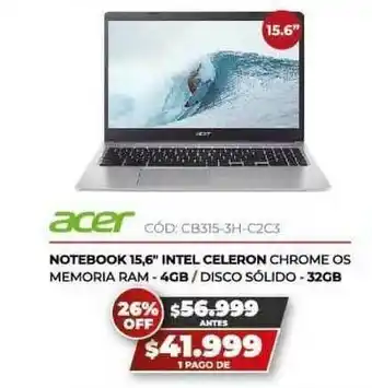 Acer Notebook 15,6 4gb 32gb