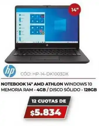 Novogar HP Notebook 14 4gb 128gb oferta
