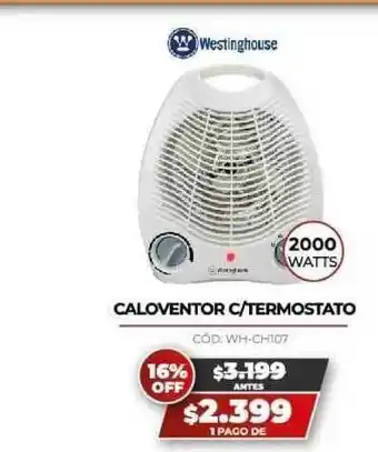 Novogar Westinghouse Caloventor C-Termostato oferta
