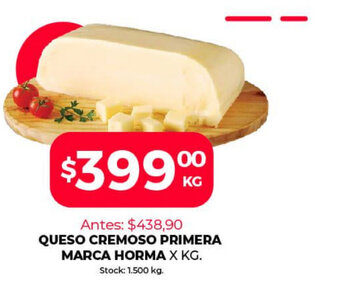Supermercados Tadicor Queso Cremoso Primera Marca Horma oferta