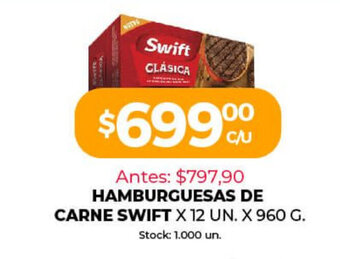 Supermercados Tadicor Hamburguesas De Carne Swift oferta