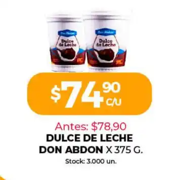 Supermercados Tadicor Dulce de Leche Don Abdon x 375 G oferta