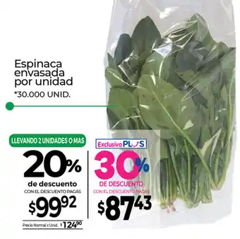 La Anonima Espinaca envasada por unidad 30,000 unid oferta
