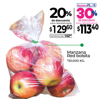 La Anonima Manzana Red bolsita 30,000kg oferta