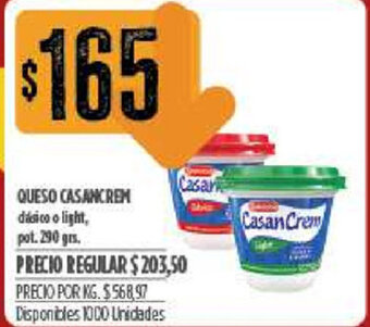 Supermercados Vea Queso Casancrem oferta