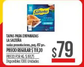 Supermercados Vea Tapas Para Enpanadas La Salteña oferta