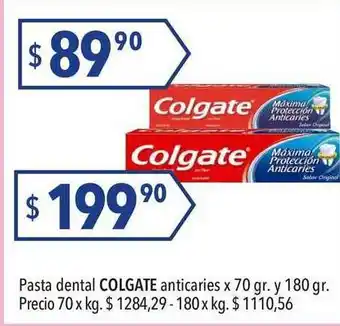 Hergo Pasta Dental Colgate Anticaries x 70gr y 180gr oferta