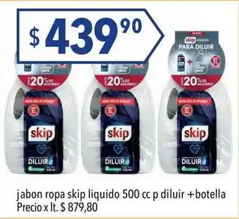 Hergo Jabon Ropa Skip Liquido 500 Cc P Diluir + Botella oferta