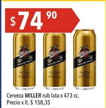 Hergo Cerveza Miller Rub Lata x 473cc oferta