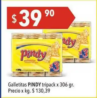 Hergo Galletitas Pindy Tripack x 306gr oferta