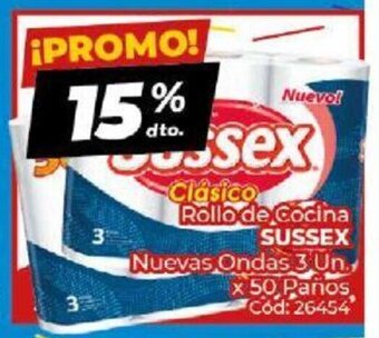 Diarco Sussex Rollo de Cocina Nuevas Ondas 3 Un x 50 Paños oferta