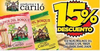 Supermercados Yaguar Tostadas Molinos Del Bosque C/Sal 150 gr oferta
