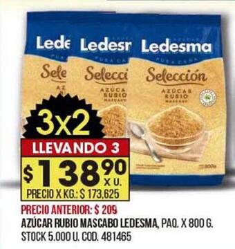 Coto Azúcar Rubio Mascabo Ledesma oferta