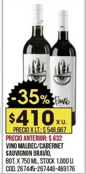 Coto Vino Malbec-cabernet Sauvignon Bravío oferta