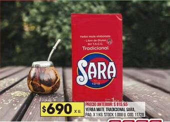 Coto Yerba Mate Tradicional Sara oferta