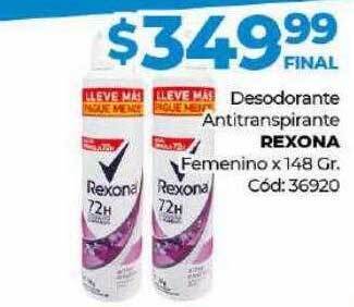 Diarco Desodorante Antitranspirante Rexona Femenino oferta