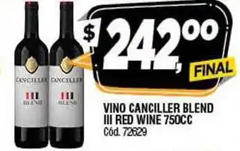 Supermercados Yaguar Vino Canciller Blend Iii Red Wine oferta