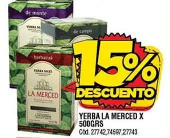 Supermercados Yaguar La Merced Yerba x 500 grs oferta