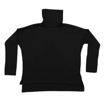 Coto Polera mujer de lanilla lisa negra talle l oferta