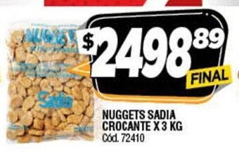 Supermercados Yaguar Nuggets Sadia Crocante x 3 kg oferta